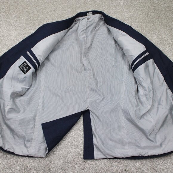 Jos. A. Bank 730 Burke Blazer Mens 46 L Blue Linen/Wool Blend Sports Jacket - Picture 5 of 13